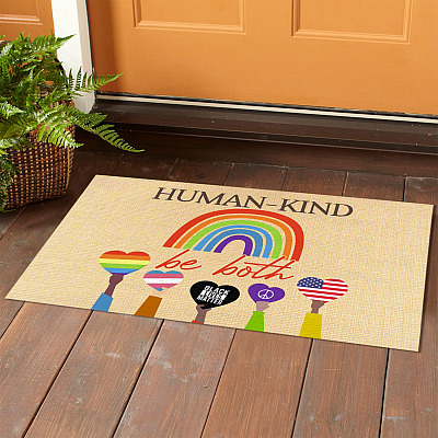 Alternative view of Human-Kind Be Both Doormat - Black Lives Matter LGBT Equality Justice Science Is Real Indoor Outdoor Doormat