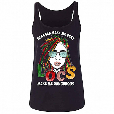 locs tank, Black, Ladies Tank Top