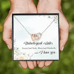Unbiological Sister Naomi Had Ruth Mary Had Elizabeth And I Have You Interlocking Hearts Pendant Necklace