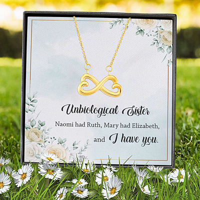 Alternative view of Unbiological Sister Naomi Had Ruth Mary Had Elizabeth And I Have You Infinity Heart Pendant Necklace