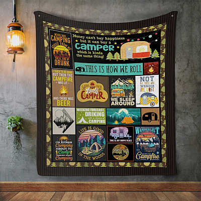 Money Can't Buy Happiness But It Can Buy A Camper Camping Fleece Blanket – Mink Blanket – Woven Blanket
