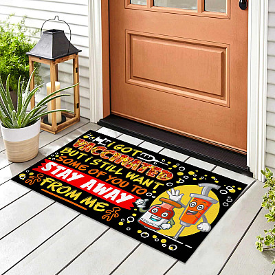 Alternative view of I Got Vaccinated But Still Want You To Stay Away From Me Funny Indoor Outdoor Decorative Doormat