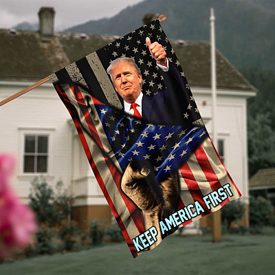 Trump Keep America First Outdoor Garden Flag - House Flag - American Patriot Flag - Independence Day Flag
