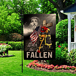 9VT. Firefighter Honor The Fallen Jesus Garden Flag Mockup 2