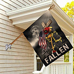 9VT. Firefighter Honor The Fallen Jesus House Flag Mockup 2