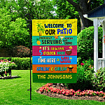 8VT. Welcom To Our Patio sample design Garden Flag Mockup 2