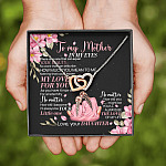 To My Mother From Daughter There Is No One That Can Equal Your Beauty Interlocking Hearts Pendant Necklace