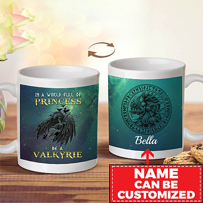 Alternative view of Personalized In A World Full Of Princess Be A Valkyrie Coffee Mug - Water Bottle - Color Changing Mug