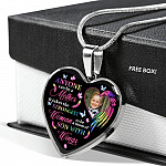 Personalized Photo Strongest Woman To Be A Mom Of Son With Wings Heart Pendant Necklace - Son With Wings Gift