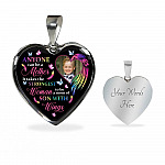 Personalized Photo Strongest Woman To Be A Mom Of Son With Wings Heart Pendant Necklace - Son With Wings Gift