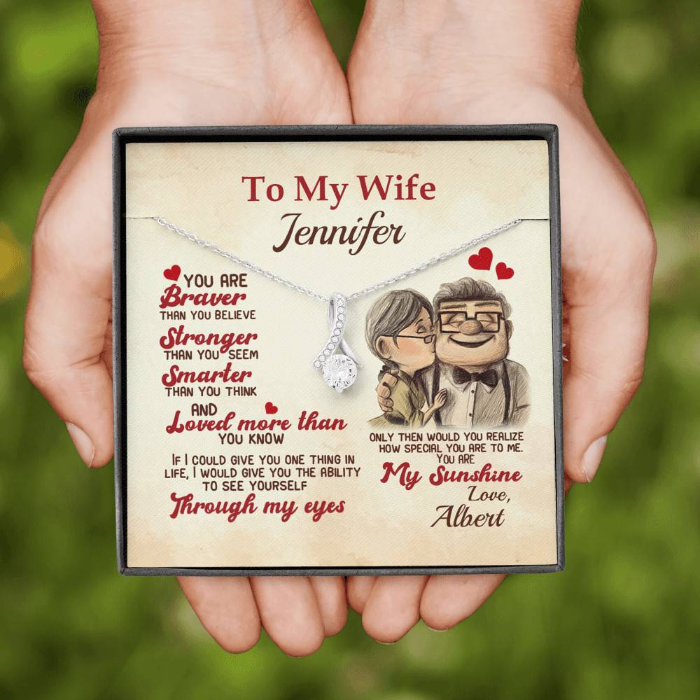 Personalized To My Wife You Are Braver Than You Believe Alluring Beauty Pendant Necklace - Gift For Wife