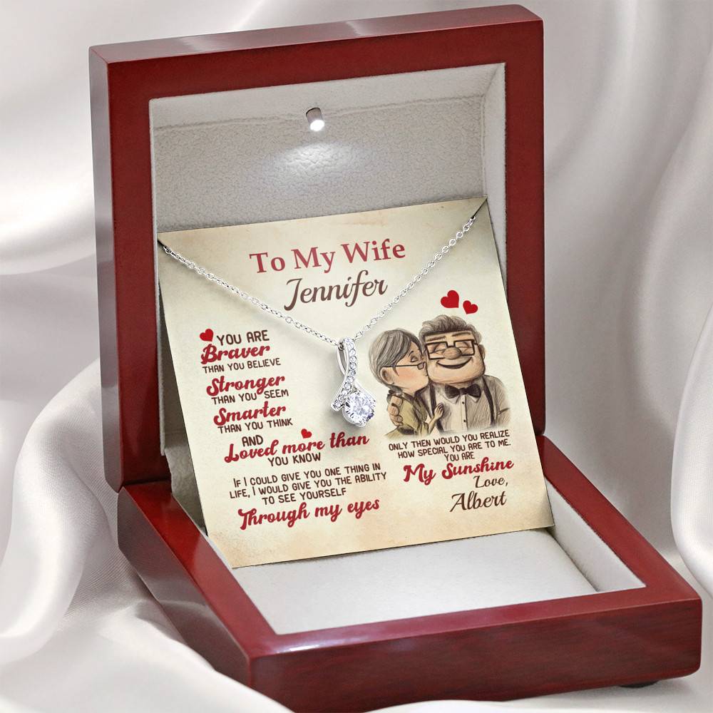 Personalized To My Wife You Are Braver Than You Believe Alluring Beauty Pendant Necklace - Gift For Wife