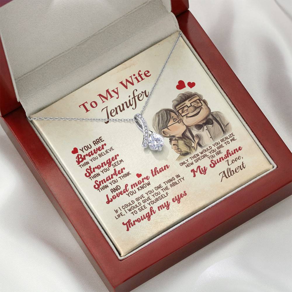 Personalized To My Wife You Are Braver Than You Believe Alluring Beauty Pendant Necklace - Gift For Wife