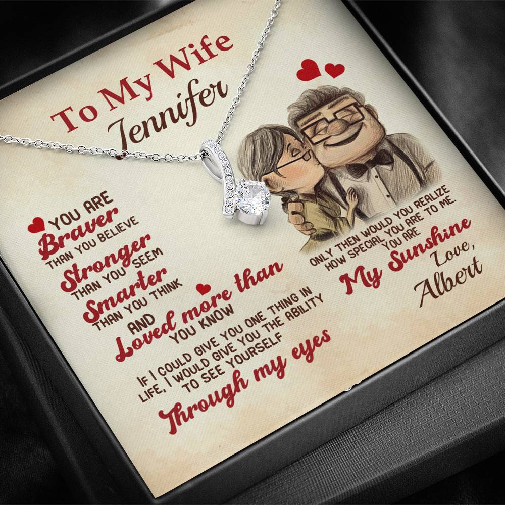 Personalized To My Wife You Are Braver Than You Believe Alluring Beauty Pendant Necklace - Gift For Wife