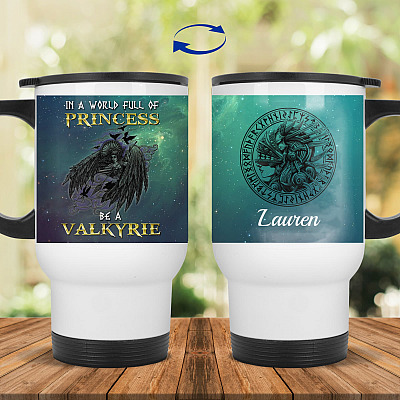 14 oz. White Travel Mug