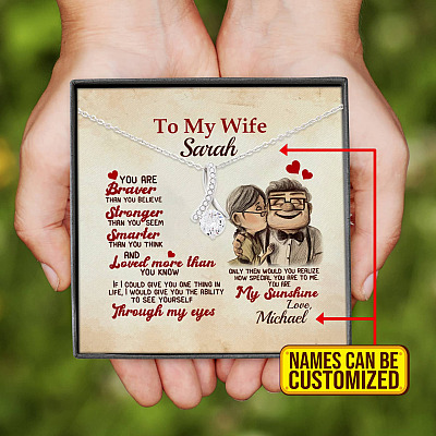 Alternative view of Personalized To My Wife You Are Braver Than You Believe Alluring Beauty Pendant Necklace - Gift For Wife