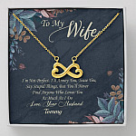 Personalized To My Wife Im Not Perfect But I Love You Very Much Infinity Heart Pendant Necklace - Gift For Wife - Infinity Heart Necklace (18K Yellow Gold)