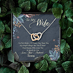 Personalized To My Wife Im Not Perfect But I Love You Very Much Interlocking Hearts Pendant Necklace - Gift For Wife