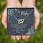 Personalized To My Wife Im Not Perfect But I Love You Very Much Interlocking Hearts Pendant Necklace - Gift For Wife