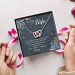 Personalized To My Wife Im Not Perfect But I Love You Very Much Interlocking Hearts Pendant Necklace - Gift For Wife