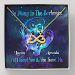 Personalized So Many In The Darkness I Found You And You Found Me Infinity Heart Pendant Necklace - Infinity Heart Necklace (18K Yellow Gold)