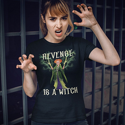 Alternative view of Revenge Is a Witch Halloween Shirt - Hocus Pocus Funny T-Shirt - Sanderson Sister V-Neck Shirt