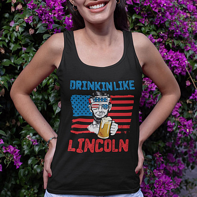 Alternative view of Drinking Like Lincoln All Over Print Custom T-Shirt - Tank Top - Drinkin Like Lincoln Tank