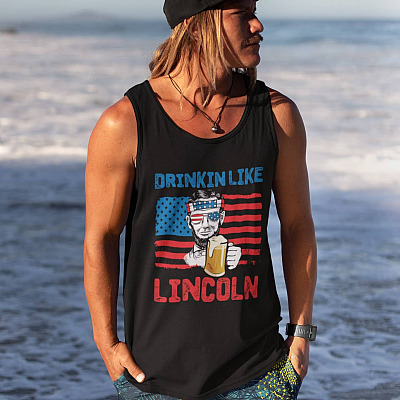 Drinking Like Lincoln All Over Print Custom T-Shirt - Tank Top - Drinkin Like Lincoln Tank