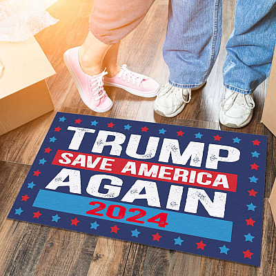 Alternative view of Trump Save America Again 2024 Support Trump House Doormat - Trump 2024 Outdoor Indoor Doormat