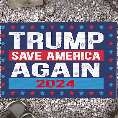 Trump Save America Again 2024 Support Trump House Doormat - Trump 2024 Outdoor Indoor Doormat