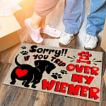 Sorry If You Trip Over My Wiener Indoor Outdoor Doormat - Dog Doormat - Dachshund Doormat