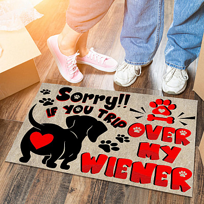 Sorry If You Trip Over My Wiener Indoor Outdoor Doormat - Dog Doormat - Dachshund Doormat