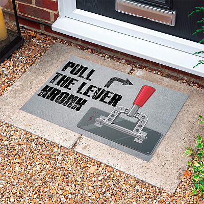 Pull The Lever Kronk Indoor Outdoor Doormat - Funny Bathroom Doormat