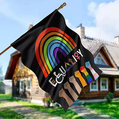 Alternative view of Equality Decorative Garden Flag - House Flag - Equal Rights Flag