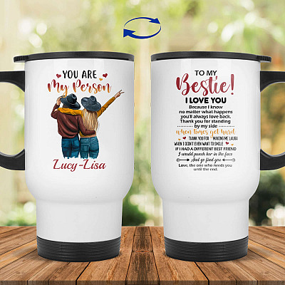 14 oz. White Travel Mug