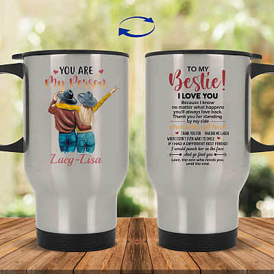 14 oz. Silver Travel Mug