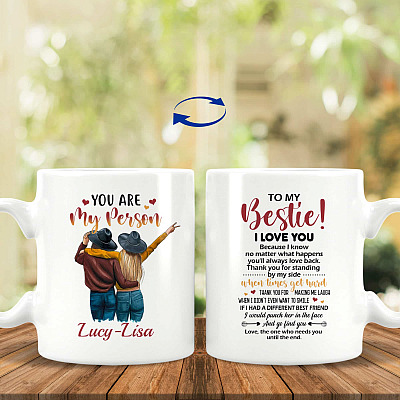 Personalized To My Bestie You, White, 11 oz. White Mug
