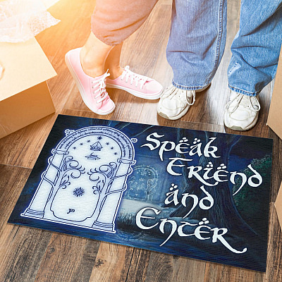 Speak Friend And Enter Indoor Outdoor Doormat - The Lord Of the Rings Doormat - Gate of Moria Doormat
