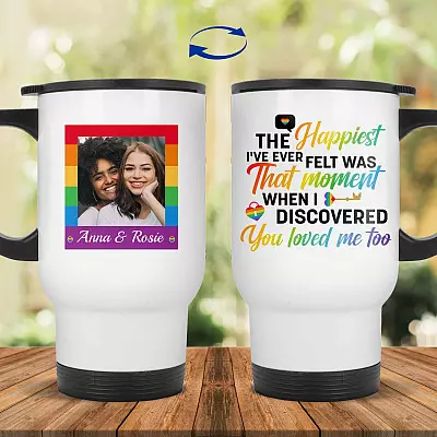 14 oz. White Travel Mug