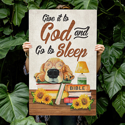 Alternative view of Give It To God And Go To Sleep Dog Wrapped Framed Canvas Prints - Unframed Poster - Home Decor Wall Art