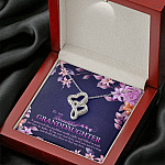 To My Beautiful Granddaughter I Squeezed This Necklace Really Tight and Fill With My Love Double Hearts Necklace