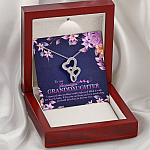 To My Beautiful Granddaughter I Squeezed This Necklace Really Tight and Fill With My Love Double Hearts Necklace
