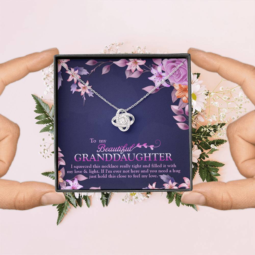 To My Beautiful Granddaughter I Squeezed This Necklace Really Tight and Fill With My Love Knot Necklace To My Beautiful Granddaughter I Squeezed This Necklace Really Tight and Fill With My Love Knot Necklace