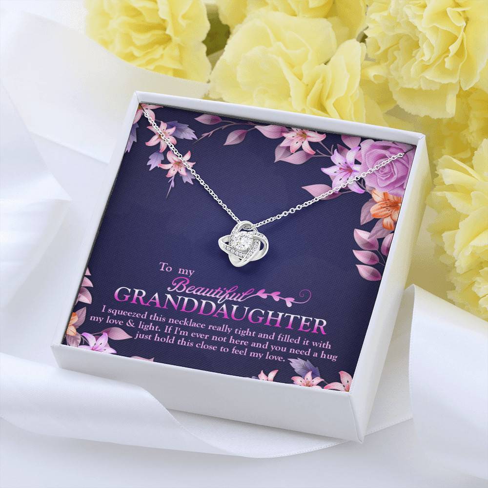 To My Beautiful Granddaughter I Squeezed This Necklace Really Tight and Fill With My Love Knot Necklace To My Beautiful Granddaughter I Squeezed This Necklace Really Tight and Fill With My Love Knot Necklace