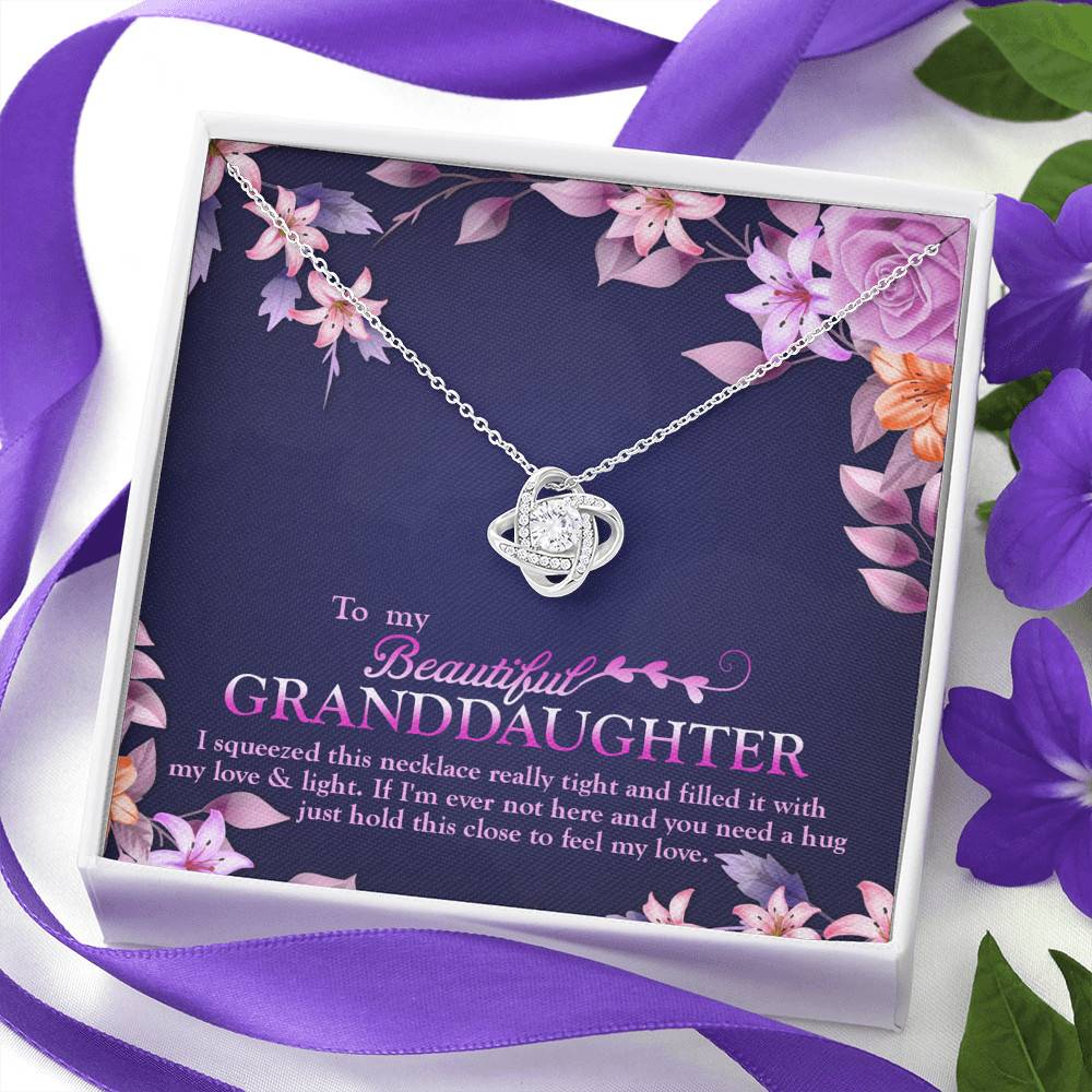 To My Beautiful Granddaughter I Squeezed This Necklace Really Tight and Fill With My Love Knot Necklace To My Beautiful Granddaughter I Squeezed This Necklace Really Tight and Fill With My Love Knot Necklace