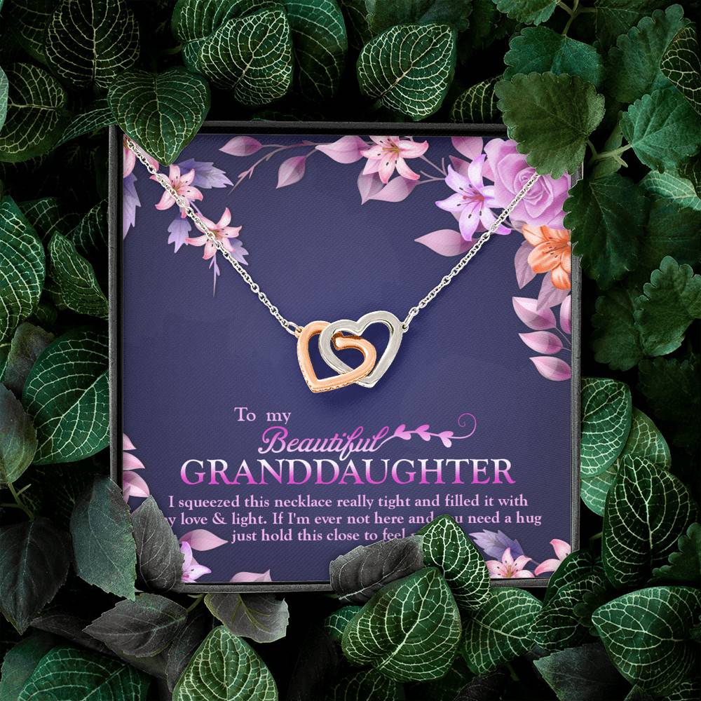 To My Beautiful Granddaughter I Squeezed This Necklace Really Tight Joined Interlocking Hearts Necklace