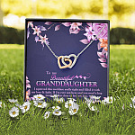 To My Beautiful Granddaughter I Squeezed This Necklace Really Tight Joined Interlocking Hearts Necklace