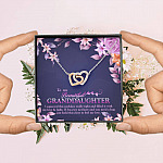 To My Beautiful Granddaughter I Squeezed This Necklace Really Tight Joined Interlocking Hearts Necklace