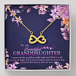 To My Beautiful Granddaughter I Squeezed This Necklace Really Tight Infinity Heart Pendant Necklace - Infinity Heart Necklace (18K Yellow Gold)