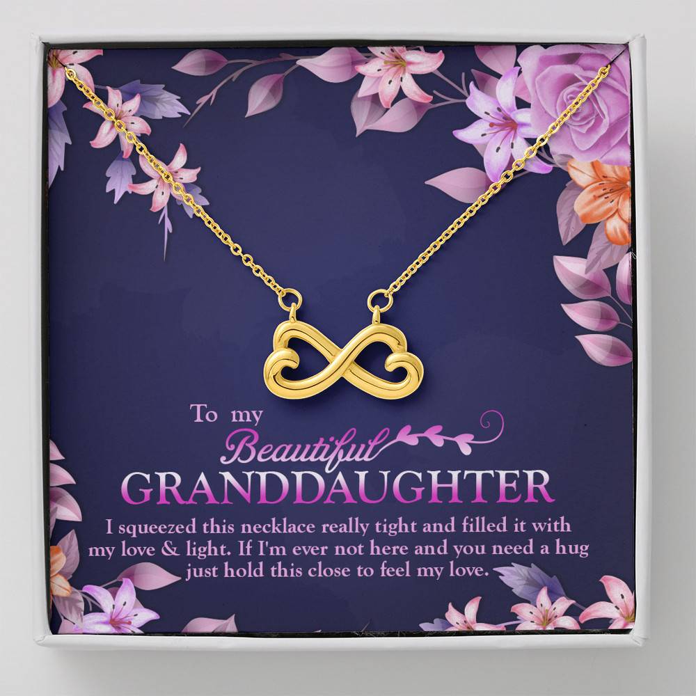 To My Beautiful Granddaughter I Squeezed This Necklace Really Tight Infinity Heart Pendant Necklace - Infinity Heart Necklace (18K Yellow Gold)
